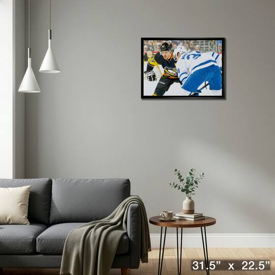 Sidney Crosby & Auston Matthews Framed 20" x 29" Face-Off Canvas 31.5" x 22.5"